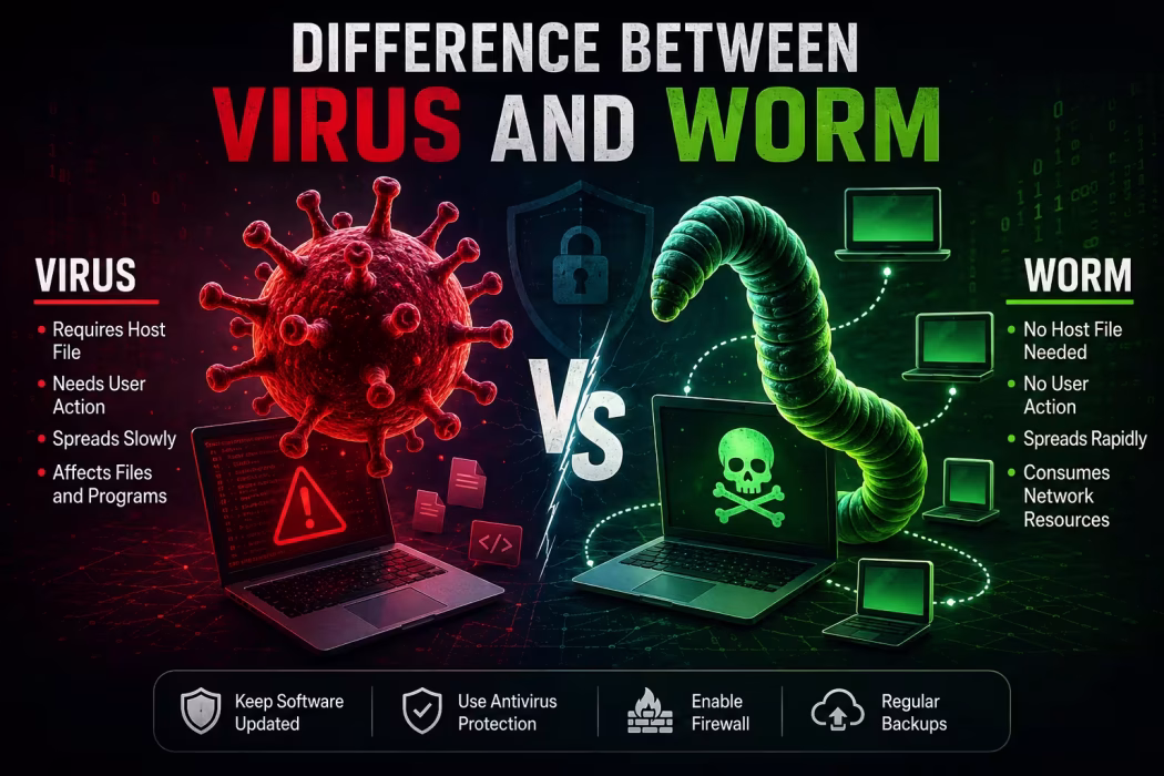 Difference Between Virus and Worm