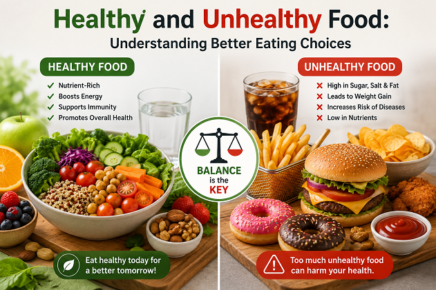 healthy and unhealthy food